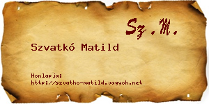 Szvatkó Matild névjegykártya